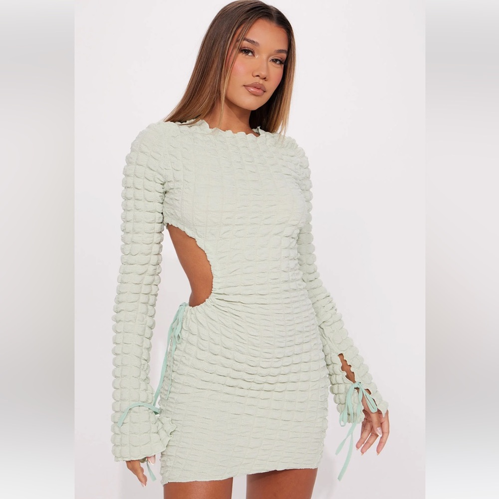 Bubble mini cutout dress